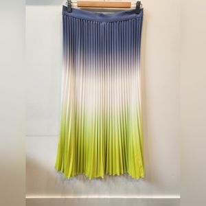 Marks & Spencer Pleated Midi Skirt, Blue Ombre, Size US 8
